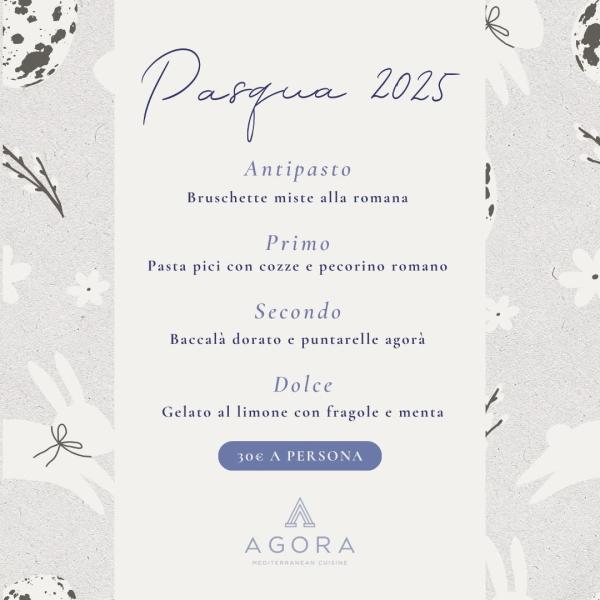 Menù di Pasqua 2025 con piatti mediterranei a 30€ a persona.